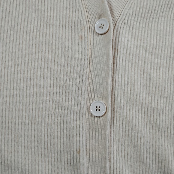 Babaton Aritzia Wool Linen Blend Ribbed Button Cardigan Cream Large - Picture 5 of 10